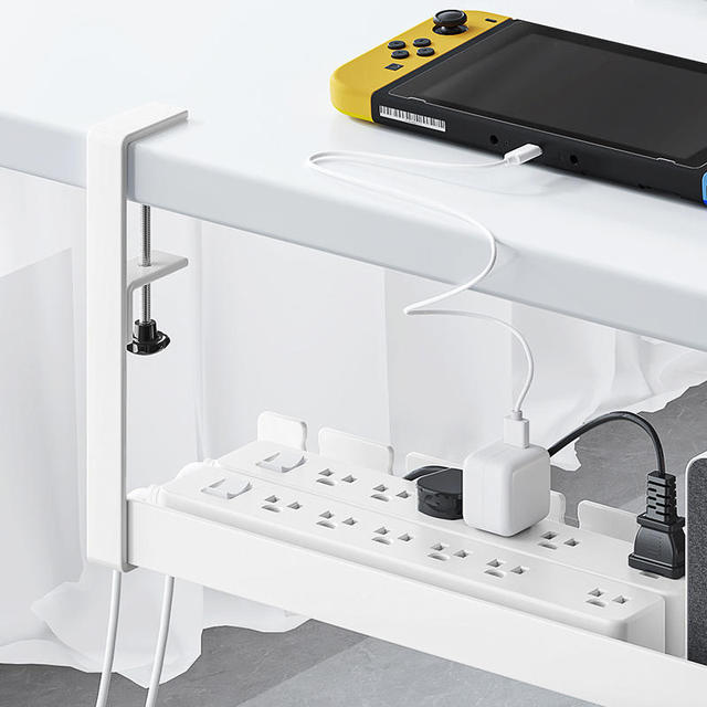 Aiusafacai Wholesale Carbon Steel Under Desk Cable Organizer Rack with Adjustable Screws for Home and Office Use