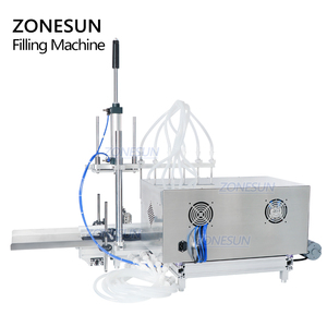 ZONESUN ZS-DTMP6 Macchina Riempitrice di Bottiglie in Vetro a Sei Teste con Pompa Magnetica, Capacità 1 Litro, con Nastro Trasportatore - Product Image 6