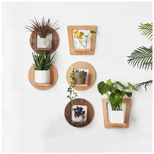 Muur Planter Houten Muur Gemonteerde Bloem Staan Opknoping Planter Voor Indoor Planten Air Plant