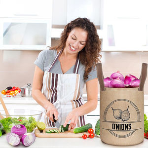 صناديق خضروات من طبقة واحدة على طراز بيت المزرعة مع مقابض لتخزين البصل والبطاطس في المطبخ - Product Image 4