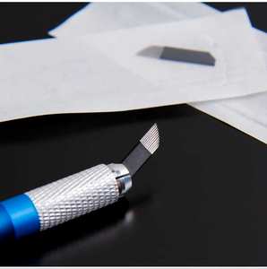 PMU Micro lames noires 0.18mm 7 12 14 16 broches U 18 14u Microblading <span class=keywords><strong>aiguille</strong></span> manuelle Nano outil de <span class=keywords><strong>tatouage</strong></span> de sourcils fins et pointus - Product Image 6