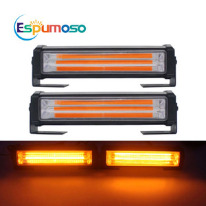 Barra luminosa da lavoro 12V 24V 6-47 pollici COB lampeggiante bianco giallo blu rosso barra spia di avvertimento per Led di emergenza universale per veicoli - Product Image 2