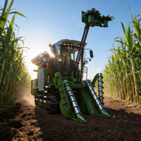 Moissonneuse-batteuse à chenilles pour canne à sucre, OEM ODM, logo personnalisé, 191 kW, 2200 tr/min, débit de 6 kg/s, pour grandes exploitations agricoles, avec puissance robuste