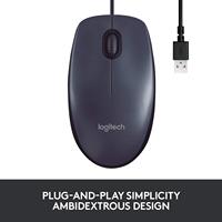 Pour Logitech B100 filaire optique USB souris Original pour la maison PC bureau et jeux ordinateurs portables main droite LED lumières étanche en Stock