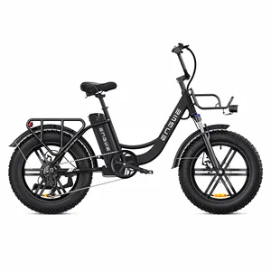 Engwe L20 Armazém da UE Pneu Gordo Ciclomotor Elétrico Bicicleta 20in Pneu Adultos Ebike Motocicletas 13Ah Bateria de Lítio Bicicleta Elétrica