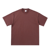 T-shirt décontracté unisexe pour adulte en coton peigné de 280 grammes, à manches courtes, col rond, coupe ample, avec logo personnalisé, été