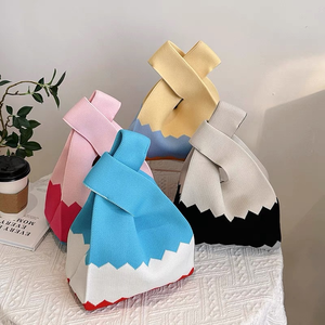 Knit Pleated <strong>Fashion</strong> <strong>Shoulder</strong> Pleated <strong>Bag</strong> Wrist <strong>Handbag</strong> Sleeve Knot Pouch Portable Purse Tote <strong>Bag</strong>