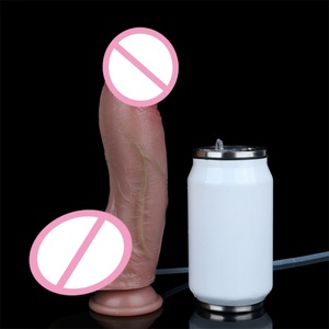 SXXY Ultra Soft Skin Texture Dual Layer Squirting <b>Dildo</b> Unisex G Spot Anal Vaginal Massager Realistic Penis Sex Toys Wholesale - Product Image 6