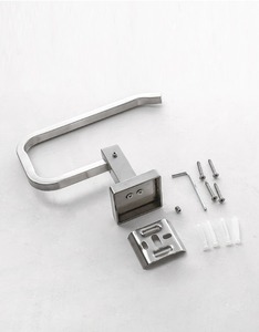 Stainless Steel Wall-Mounted Towel Hook Brushed Finish Adjustable <b>Bathroom</b> <b>Accessory</b> Minimalist Design Single Bar Fixed Holder - Product Image 5