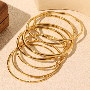 Bracelets en acier inoxydable pour femmes, plaqués or 18 carats, avec zircone cubique, design tendance, dernier cri, sans ternissement, pour cadeaux - Product Image 6