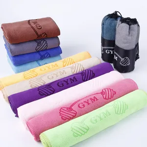 Marquage laser multicolore Broderie en relief Logo personnalisé Gym Beach Hand Gift Exfoliating Travel Fitness Sports Gym Towel