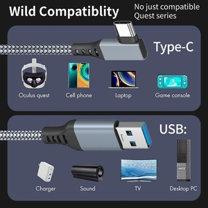 Cable Link para <span class=keywords><strong>Oculus</strong></span> <span class=keywords><strong>Quest</strong></span> <span class=keywords><strong>2</strong></span>: un Producto Superventas para Computadoras, Consolas de Juegos de Realidad Virtual, Gafas, Cables de Datos Curvos de Transmisión Rápida - Product Image 3