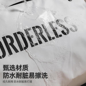 Sac de sport sans bordure grande capacité avec compartiment à chaussures pour la gym et les voyages unisexe blanc couleur unie - Product Image 5