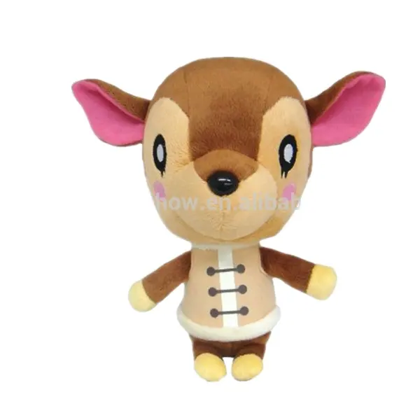 Custom cartoon plush deer toy fashion cute stuffed plush deer soft toy