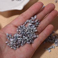 Perles d'eau douce grises naturelles colorées sans trous, baroques, irrégulières, en vrac, pour la manucure DIY et les autocollants pour ongles