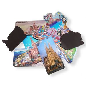 Nuevos imanes de nevera de aluminio con diseño personalizado de París y Santorini - Product Image 1