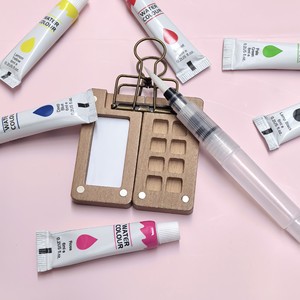 Ensemble de peinture aquarelle <span class=keywords><strong>miniature</strong></span>, boîte en bois de noyer, portable, compact, pour le journaling, le dessin, le coloriage, jouet de dessin populaire pour enfants - Product Image 6