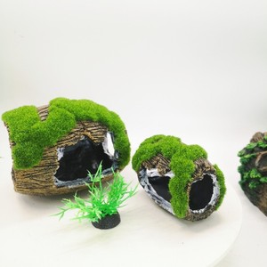 Ornement d'aquarium en bois moussé simulé - Grotte cachette pour crevettes et poissons Betta - Product Image 3