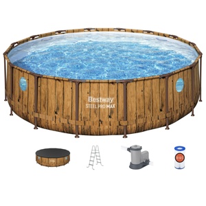 <span class=keywords><strong>Bestway</strong></span> 56725/56726/56726E Steel Pro MAX Splashview Round Frame Juego de <span class=keywords><strong>piscina</strong></span> sobre el suelo 4,88 m X 1,22 m <span class=keywords><strong>Piscina</strong></span> - Product Image 1