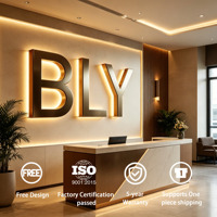 Letras con Retroiluminación LED para Negocios, Letras de Canal Metálicas Personalizadas con Retroiluminación, Letrero 3D Iluminado para Decoración de Recepción de Negocios