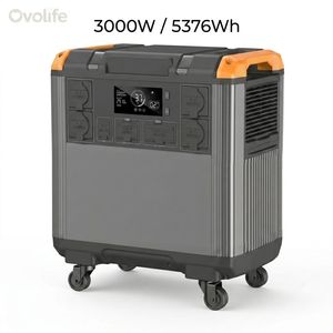 5376Wh แบตเตอรี่ LiFePO4ความจุสูง3000W สำหรับทั้งบ้านสำรอง OVO-T50ฉุกเฉินสถานีพลังงานพลังงานแสงอาทิตย์แบบพกพา - Product Image 1