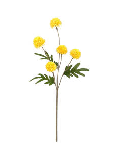 <span class=keywords><strong>Pompon</strong></span> artificiel réaliste <span class=keywords><strong>jaune</strong></span> fleurs fait à la main en PU pour la décoration intérieure et décorations de table sensation simulée - Product Image 5