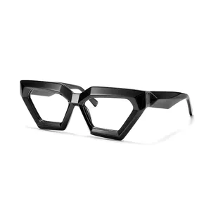 Wholesale New Fashion Eyeglasses Optical Frame Business Men Blue Light Glasses Half Rim Computer Cellphone Eyewear