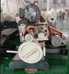 เครื่องอัดเม็ดพลาสติกแบบสกรูคู่ สำหรับเศษพลาสติก HDPE LDPE PC PA <span class=keywords><strong>สีน้ำเงิน</strong></span> กำลังการผลิต 150-1200 กก./ชม. พร้อมมอเตอร์ PLC - Product Image 6