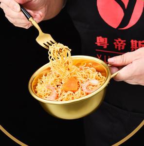 Cuencos de Acero Inoxidable 304 para Arroz y Salsas, Estilo Coreano, con Asa, Utensilios de Cocina para el Hogar, Cuencos Dorados, ¡Venta Caliente! - Product Image 3