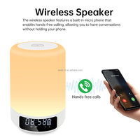 Actieve draagbare draadloze speaker wekker bedlamp met RGB LED verlichting voor buitengebruik & MP3-speler (plastic)