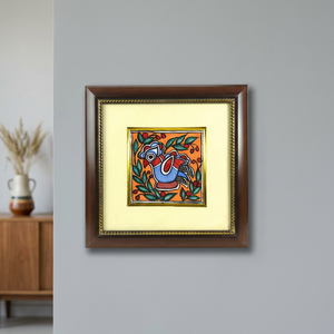 Pintura Madhubani de Bihar en Metal Hecha a Mano, Arte Folclórico Tradicional de Mithila, Decoración de Pared 3D Completa, Ojistha Industries 450 - Product Image 4