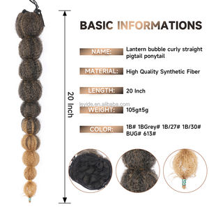 AliLeader-coleta con cordón ajustable <span class=keywords><strong>para</strong></span> mujeres y niños, <span class=keywords><strong>trenzas</strong></span> <span class=keywords><strong>Afro</strong></span>, Caterpillar, Marley, Burbuja, linterna - Product Image 2