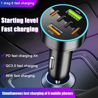 Chargeur de voiture 8 ports 6 ports Adaptateur allume-cigare PD QC3.0 USB C Adaptateur de téléphone portable de voiture à charge rapide pour téléphone portable Oneplus
