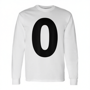 Camiseta de manga larga con número 0, para equipo, con estampado blanco y negro - Product Image 2