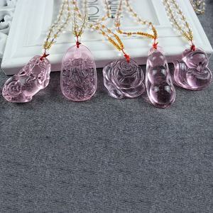 สร้อยคอพร้อมจี้คริสตัล,คุณภาพสูงสีช<span class=keywords><strong>ม</strong></span>พูเจ้าแม่<span class=keywords><strong>กวน</strong></span><span class=keywords><strong>อิ</strong></span><span class=keywords><strong>ม</strong></span>และใบไ<span class=keywords><strong>ม</strong></span>้จั๊กจั่นสำหรับผู้หญิง - Product Image 6