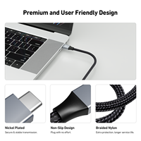 Câble USB-C personnalisé 4K 60Hz, coque en aluminium, PVC, 1,8 mètre, tressé en nylon, nickelé, pour ordinateur portable, téléphone portable, projecteur