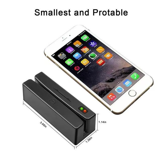 Effon Factory Mini USB Dual Face Swipe MSR 3 Tracks Magnetic Card Reader POS System with Double Side Two Head Convenient Reading