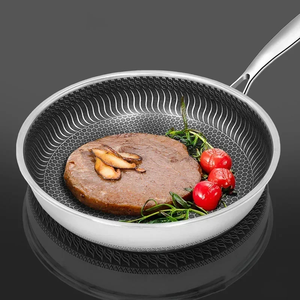 Poêle à frire <span class=keywords><strong>en</strong></span> acier inoxydable mini de 22 cm avec couvercle <span class=keywords><strong>en</strong></span> <span class=keywords><strong>verre</strong></span> pour cuisinière à induction, capacité de 2,0 à 3,0 L, revêtement PTFE, facile à nettoyer, écologique - Product Image 4