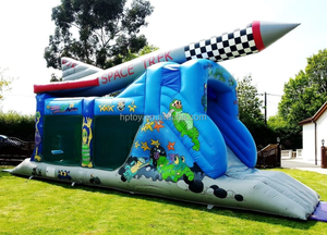 Thiết kế mới không gian chủ đề Inflatable chướng ngại vật trò chơi tàu tên lửa khóa học trở ngại cho trẻ em - Product Image 2