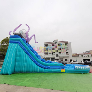 Castillo inflable comercial de doble carril para fiestas infantiles con tobogán acuático profundo y piscina - Product Image 3