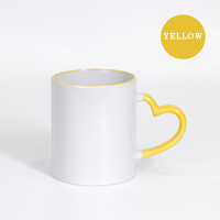 Lot de tasses à café en grès, sans BPA, résistantes à la chaleur, avec anse en forme de cœur, couleurs assorties, pour usage commercial et vente en gros