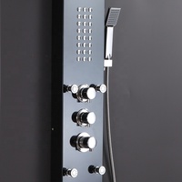 Colonne de douche noire murale en acier inoxydable