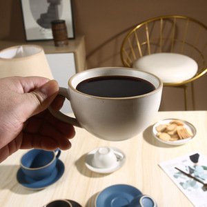 Ensembles de dîner de tasse à café et de soucoupe de Chine avec la couleur de jante de ligne d'<span class=keywords><strong>or</strong></span> - Product Image 2
