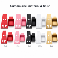 Boîte cadeau magnétique rouge, pliable, en carton rigide, emballage de luxe avec logo personnalisé