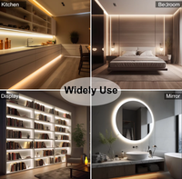 Bande LED COB double blanc 2700K-6500K réglable 24V 5mm/8mm/10mm large sans points 5m CRI>90 flexible avec télécommande dimmable
