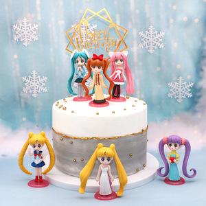 Set <span class=keywords><strong>di</strong></span> 6 Action Figure in PVC <span class=keywords><strong>di</strong></span> <span class=keywords><strong>Sailor</strong></span> <span class=keywords><strong>Moon</strong></span>, Modellini Anime Popolari, Vendita Diretta dalla Fabbrica Cinese - Product Image 6