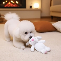 Juguete de Peluche Personalizado en Forma de Conejo Blanco con Relleno de Algodón PP Reciclado y Sonido