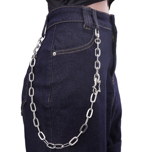 สร้อยคาดเอวแบบโซ่ชั้นเดียวลายดาวสีเงินสไตล์ฮิปฮอป สำหรับกางเกงยีนส์ เครื่องประดับแฟชั่นสำหรับใส่ทุกวัน ทำจากโลหะผสมสังกะสี - Product Image 6