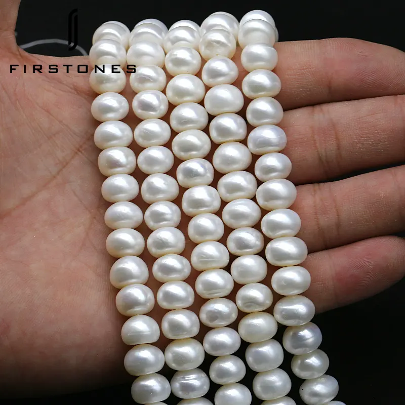 Hot Sale A Grade White Color River Pearls String Fresh Water Natural Pearl Beads For Necklace