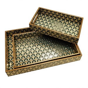 ถาดไม้ MDF พิมพ์ลายตามสั่ง ดีไซน์ศิลปะมีนา ถาดเสิร์ฟตกแต่งสำหรับชา กาแฟ ขนม ของตกแต่งบ้าน ของขวัญ และใช้ในโรงแรม - Product Image 4